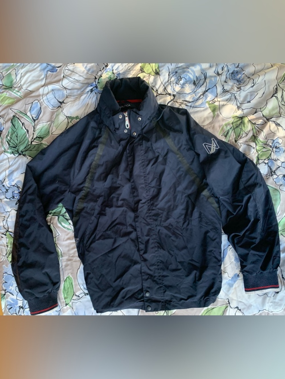 Nautica Men's Dark Navy Water-Resistant Raincoat
